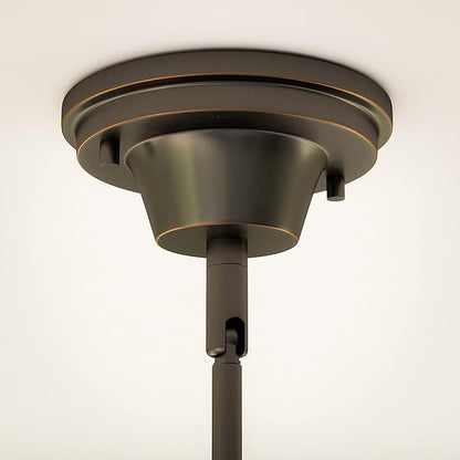 Kenroy Home Cambridge 1 Light Pendant with Blackened Oil Rubbed Bronze Finish, Rustic Style, 9.5" Height, 12" Width, 12" Depth