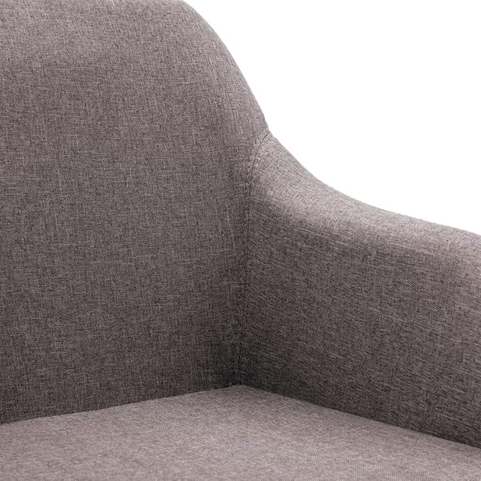 Swivel Dining Chair Taupe Fabric Upholstered Modern Accent Chair with Adjustable Height 360-Degree Rotation for Kitchen Living Room Bedroom Office Furniture