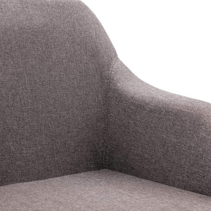 Swivel Dining Chair Taupe Fabric Upholstered Modern Accent Chair with Adjustable Height 360-Degree Rotation for Kitchen Living Room Bedroom Office Furniture