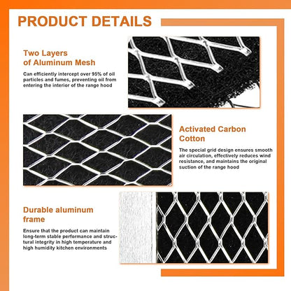 Cenipar 97007696 Range Hood Filter,41f Stove Hood Vent Filter Replacement For Broan& Nutone Charcoal Carbon Combo Replace 6105c 97005687-By Size 8.75" X 10.5 X .44"(4 Pack)
