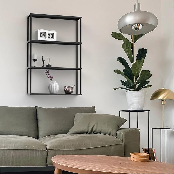 Mango Steam Wall-Mounted Steel Shelving Unit for Kitchen, Storage or Display Use - (36" H X 24" W X 6" D)