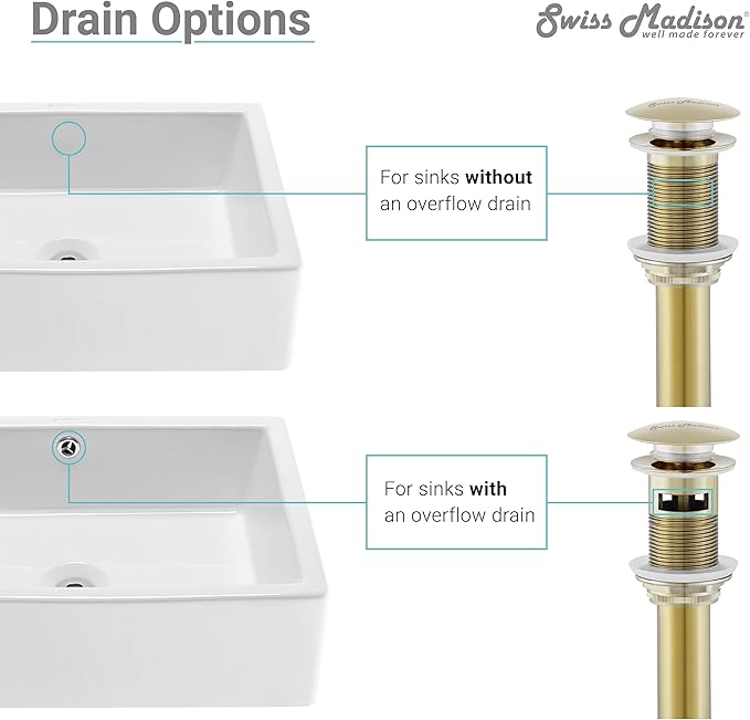 Residential Non-Overflow Pop Up Sink Drain 1.75 in Gold