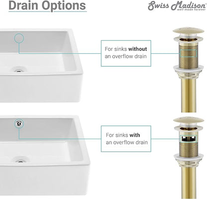 Residential Non-Overflow Pop Up Sink Drain 1.75 in Gold