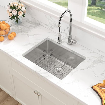 Sarlai 23 Bar Sink Stainless Steel - 23" x 18" Undermount Kitchen Sink Single Bowl 16 Gauge Stainless Steel RV Camper Wet Bar Prep Sink Basin