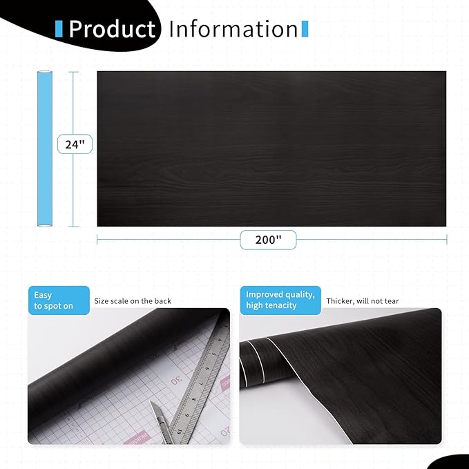 Art3d Self-Adhesive Contact Paper Countertops (200"x24", Glossy Walnut 1)