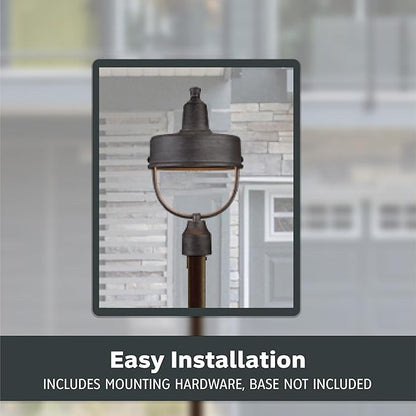 DESIGNERS FOUNTAIN 33146-WP Portland-DS Outdoor Post Lantern, Weathered Pewter