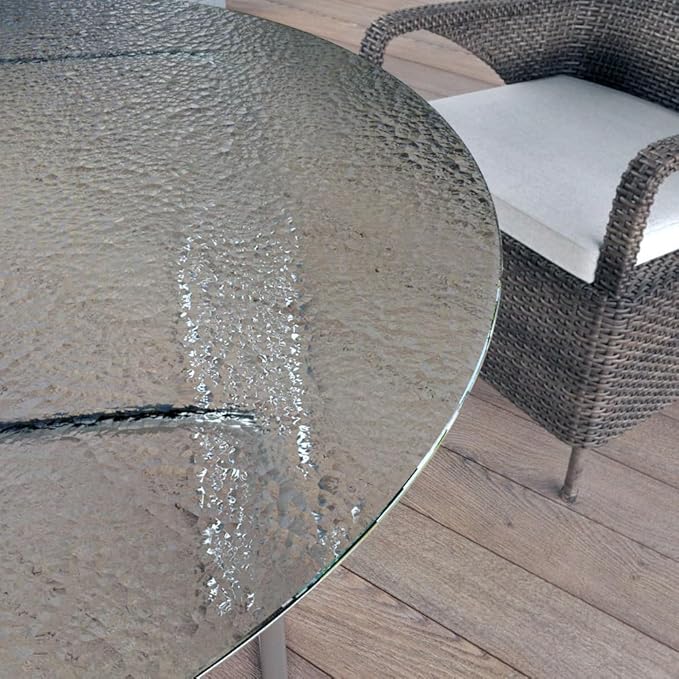 Royalty 48" Inch Round Tempered Glass Table Top – Clear Table Top Glass – Useful for Replacement, Tabletop Protector, Patio, Dining, Coffee, Desks - 1/4" Aqualite Polished Edge