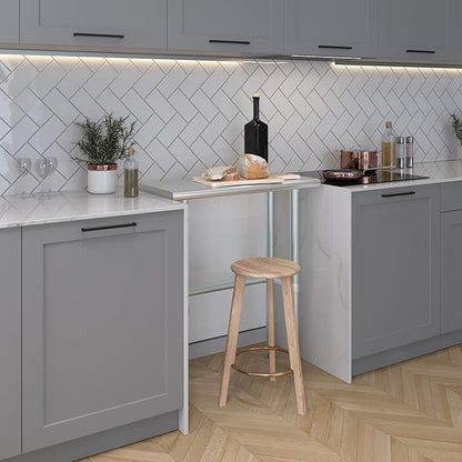 Stainless Steel Work Table Open Base | NSF Kitchen Island Food Prep | Laundry Garage Utility Bench (30" Long x 14" Deep)