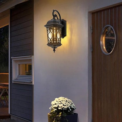 Outdoor Wall Light Fixtures, IP55 Waterproof Outside Wall Lantern Retro Exterior Wall Sconces Vintage Wall-Mounted Lights for Garage House Porch Doorway, E26 w/o Bulb