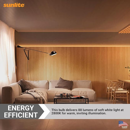 Sunlite T5 Specialty Mini-Tube Bulb, 7 Watts, 88 Lumens, 12.8V, C-2R Filament, Miniature Wedge W2.1x9.5d Base, Clear Finish, 2800K Soft White, for Under Cabinet Lighting and Signage Lighting, 10 Pack