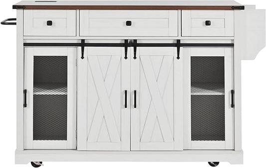 Modern Dining Table Expandable Kitchen Island with Counter Wood Table Console Luxury Easy Clean Living Decor,White