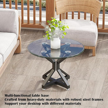 Metal Dinning Table Base with Suction Cups, Heavy-Duty Pedestal Desk Legs for Marble,Glass,Wood Top, Modern Coffee Table Legs for Kitchen,Home,Restaurant