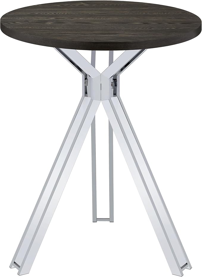 Pub Height Bistro Table Dark Oak 35-Inch Round Design Perfect for Kitchen Island or Dining Area