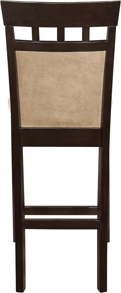 Coaster Home Furnishings - Gabriel - Wood Upholstered Counter Height Chairs (Set of 2) - Closed Back, Padded Seat and Back - Dining Room & Kitchen - Cappuccino - 100219