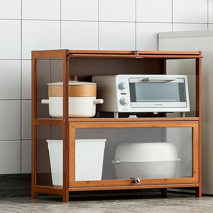 JSDMBD Kitchen Storage Cupboard, Pantry and Freestanding Cupboards, Dustproof and Easy to Clean, Kitchen Island for Spices, Pots and Pans, Storage Shelf for Kitchen, Living Room and Dinning Room