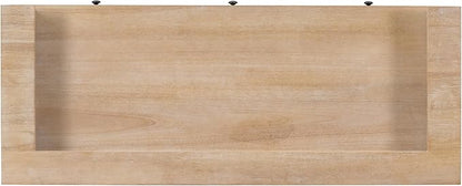 4-piece Dining Bar Table Set with 3 Upholstered Stools, Rubber Wood Counter Height Multifunctional Dining Table with 3 Drawers and USB Port, Side Table with Footrest Pub Kitchen Set (Natural-N2)