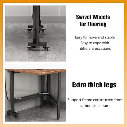 Multifunction Table Drop Leaf Dining Table, Folding Dinning Table With 6 Wheels, Dining Table For Kitchen, Living Room, Drop Leaf Table For Small Space Saving, Solid Wooden Foldable Kitchen Table(Blac