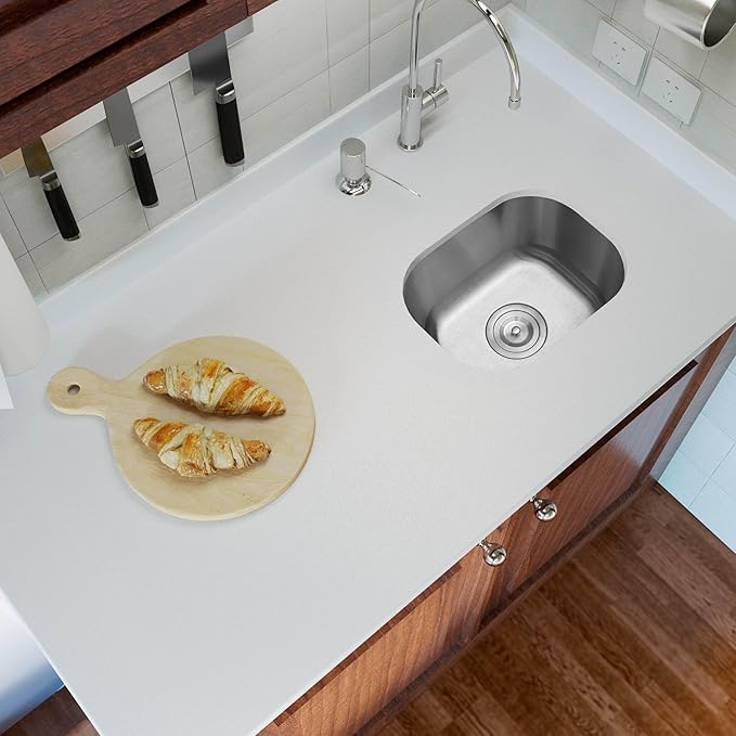 Bar Sink, 14" x 12" x 8" Undermount Kitchen Sink, T-304S Stainless Steel RV Kitchen Sinks, Small Kitchen Sinks With Sink Drain Strainer, Use at Rv, Bar,Outdoor, Laundry and Utility,Bathroom