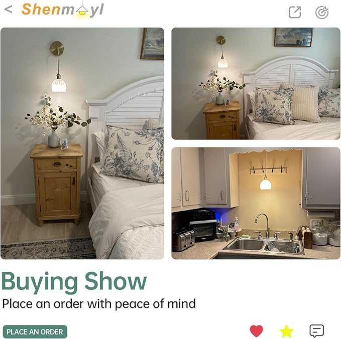 Shenmoyl Battery Operated Wall Sconce with White Tulip Shade Pattern Glass Adjustable Chain Retro Gold Wall Mounted Light, Modern Wall Lamp Fixtures Decor for Bedside Bedroom Indoor Doorway，Set of 2