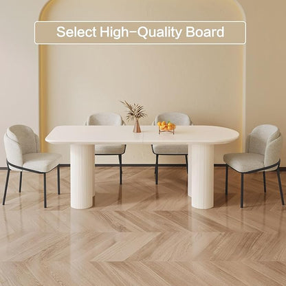 Dining Table Set for 8, Modern Kitchen Table with 8 Chairs, Dining Room Table Set for Kitchen,Dining Room,Home & Office (70.86" White Table with 8 Chairs)
