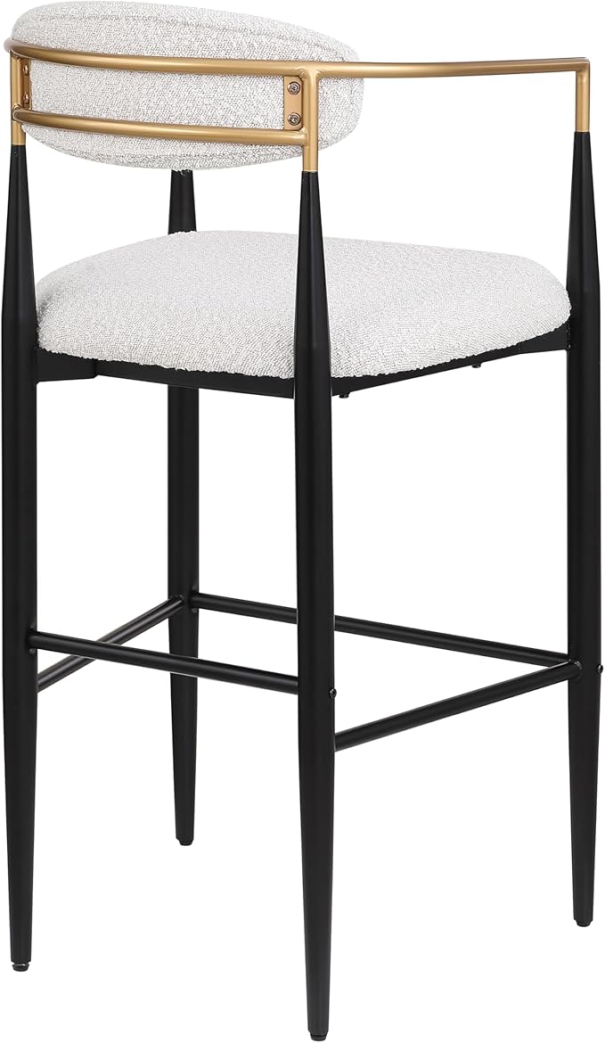 Modern Dining Chair with Iron Legs for Kitchen Island, Dining Room, Restaurant - Mid-Century Luxury Furniture Sets with Sturdy Stable Frame and Easy Assembly,Beige-Foam-setof2