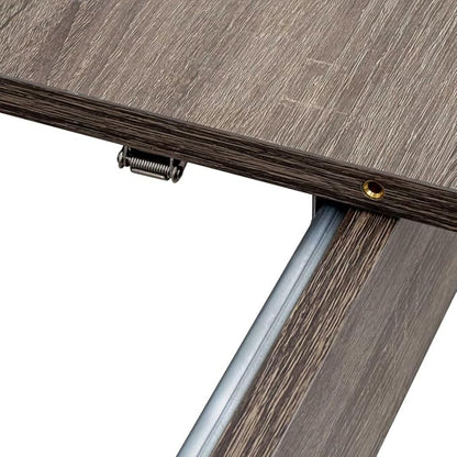 106.3" Wood Expandable Dining Table for 8-12 Person, Modern Extendable Dining Room Table Large Rectangle Dining Table with Leaf Extension Pedestal Dining, Dark Oak
