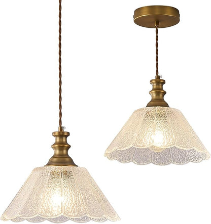 10.62-inch Adjustable Height Island Pendant Light, Brass Island Pendant Lights for Kitchen, E26 Pendant Light Suitable for Kitchen Island and Dining Area (E26 Bulb Sold Separately)