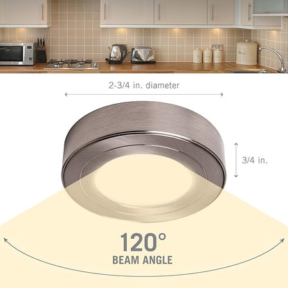Armacost Lighting PureVue Dimmable LED Undercabinet Puck Light, RGB+W, Black 263413