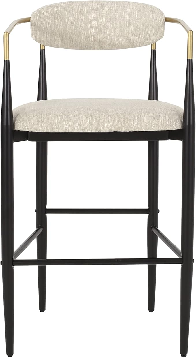 Mid Century Modern Dining Chairs Set of 2, Upholstered Dining Room Chair with Backs and Iron Legs for Kitchen Island and Living Room, 265LBS Capacity,Beige