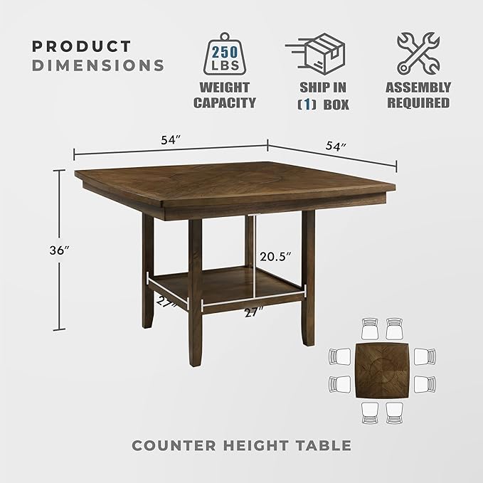 Lexicon Attis Counter Height Dining Table, Light Oak