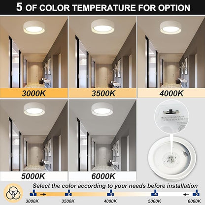 Dimmable Led Flush Mount Ceiling Light,11.8 Inch Round White Lighting Fixtures,5CCT 3000K-6000K Modern Close to Ceiling Lights for Kitchen,Hallway,Entryway,Laundry Room