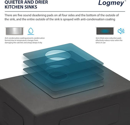 30x22 Drop in Kitchen Sink with Faucet Soap dispenser 30 Inch Stainless Steel Sinks Topmount 16 Guage 304 Single Bowl 9'' Deep Sinks with Cup Washer LMT30229-F