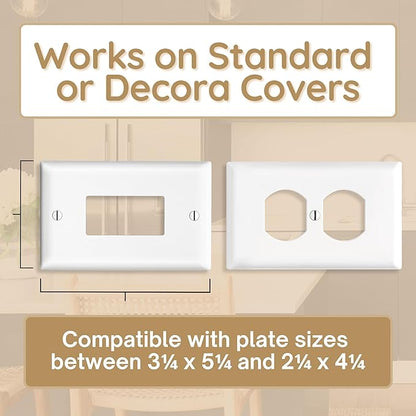 Power Perch Horizontal Wall Outlet Shelf with Cord Storage Strap - Declutter & Reclaim Bathroom Counter Space - Alexa Stand, Apple Homepod Shelf, Toothbrush Holders Wall Mounted - White, 1-Pack