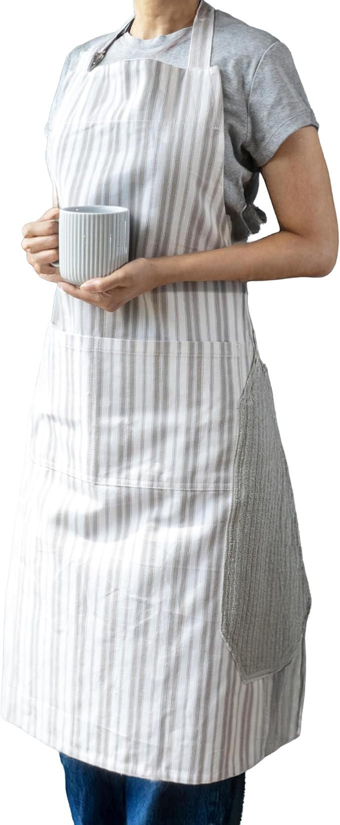 100% Cotton Kitchen Apron with 2 Pockets – Adjustable Chef Apron for Cooking Baking BBQ – Unisex Apron