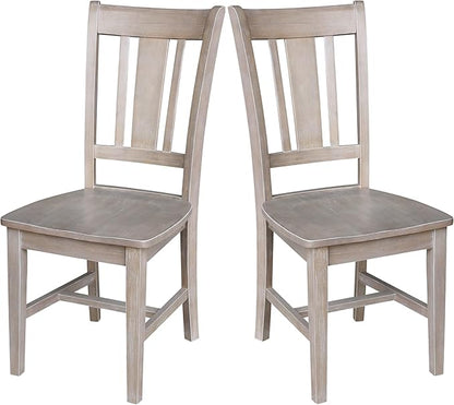 International Concepts Set of Two San Remo Splatback Chairs, Washed Gray Taupe