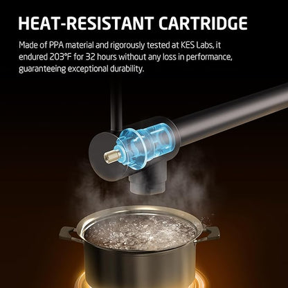KES Pot Filler Faucet with Heat-Resistant Cartridge, 25.6" Over Stove Pot Filler, Kitchen Faucet Black with Double Joints Swing Arm Wall Mount, Stainless Steel No Lead, KN926S24LFF18-BK