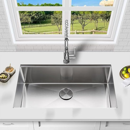 Undermount Kitchen Sink 32x19x10 Inch, Stainless Steel Large Single Bowl Workstation Sinks with 5 Accessories
