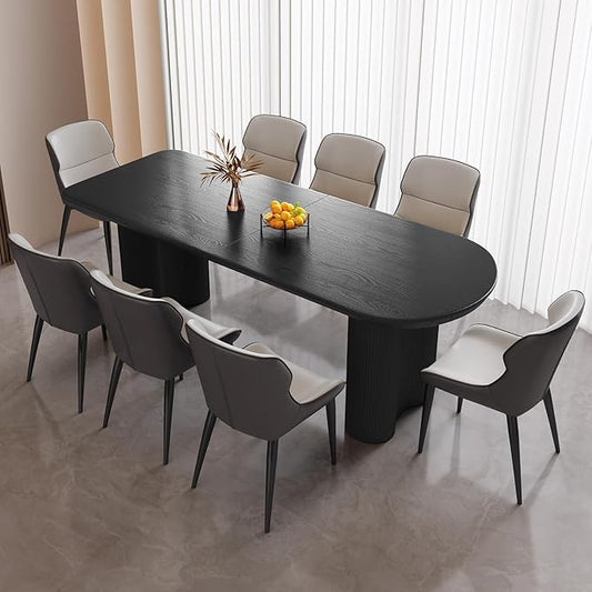 Dining Table Set for 8, Modern Kitchen Table with 8 Chairs, Dining Room Table Set for Kitchen,Dining Room,Home & Office (70.86" Black Table with 8 Chairs)