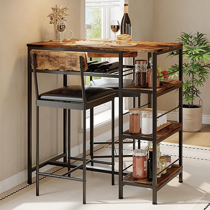 Garvee Dining Table Set for 2, Square Table and 2 Chairs Space Saving Compact Dinette Set for Small Spaces Kitchen Dining Room Apartment Breakfast Nook 29.1 x 29.1 x 30 in Retro