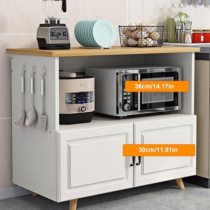 Kitchen Island with Cabinets Buffet Cabinet with Storage Sideboard with Hutch Bakers Rack Storage Cabinets for Dining Room, Kitchen, Living Room （Pantry Cabinet）(B,100x40cm/39.37x15.75in)