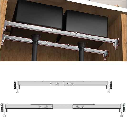 Qualward Undermount Sink Supports Brackets,Adjustable Undermount Sink Support, Stainless Steel Installation Kit for Undermount Kitchen Sink (15-24 inches)
