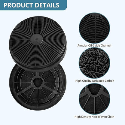CACF003 Range Hood Charcoal Filter Replacement for Hauslane CIARRA COSMO Wall Mount Range Hood CAS75308 CAS75502 CAS75206P Replacement Carbon Filter for Ductless Ventilation 2 Pack