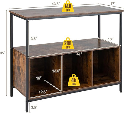 PETSITE Sideboard Buffet Table with Storage Cabinet & Shelves, Industrial Microwave Oven Stand, Coffee Bar Station, Stationary Kitchen Island Cart