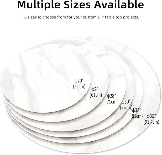 Round Table Top Multiple Sizes - Tempered Glass with Marble Design, Shatter-Resistant & Heatproof Surface Protector, Multipurpose for Dining/Coffee/Patio/End Table DIY Replacement (Gray, 24 inch)