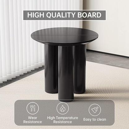 Guyii 29.92" Black Dining Table, Modern Round Kitchen Table, Small Indoor End Table for Kitchen, Bar, Living Room, Small Space, Easy Assembly, Table Only