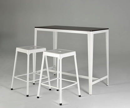 Farmhouse Style Counter Height Table Minimalist Brown White for Dining Room and Kitchen Island
