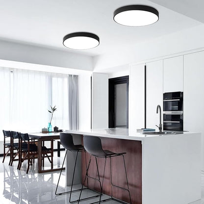 Ganeed 2-Pack Flush Mount LED Ceiling Light Fixture Black, 12 Inch Cool White Modern Ceiling Lamp 1440LM Low Profile Ceiling Light for Kitchen Bedroom Hallway Porch, 24W