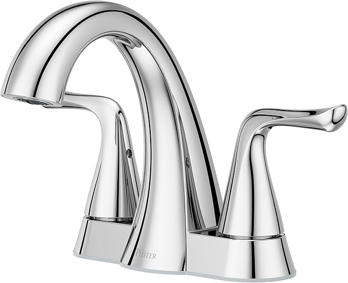 Pfister Willa Bathroom Sink Faucet 4 inch Centerset 2-Handle 3-Hole NSF Certified Polished Chrome Finish with Push & Seal Drain TiteSeal Mounting Technology LF048MALCC