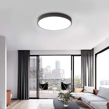 Ganeed LED Flush Mount Ceiling Light, 19.6Inch 39W Modern Ceiling Light Fixture, Black Ceiling Lamp for Dining Room Hallway Living Room Bedroom Office