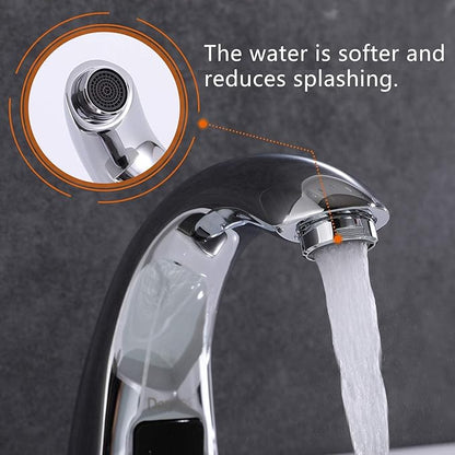 Touchless Bathroom Faucet with Automatic Sensor Function, Bathroom Sink Faucet with Hole Cover Plate, Chrome